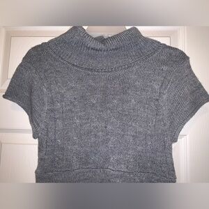 Gray Cable Knit Turtleneck Sweater